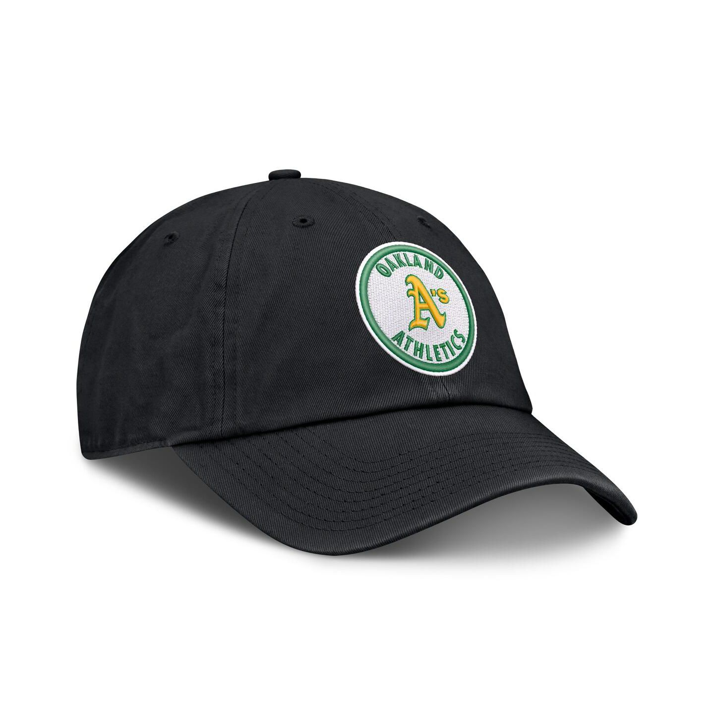 Мужская кепка Nike Black Oakland Athletics Cooperstown Collection Club Adjustable Hat — фото 3