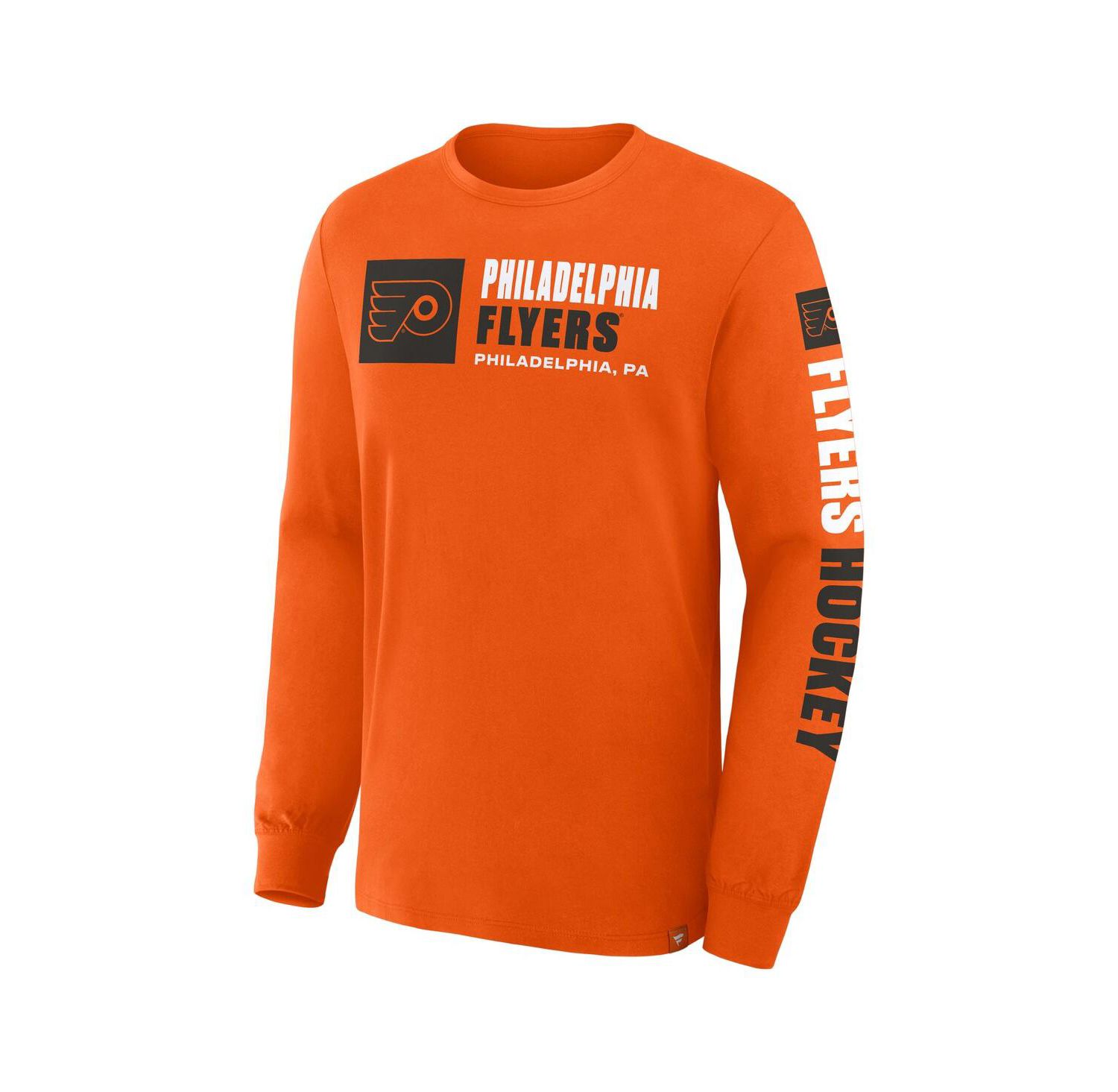 Men's Orange Philadelphia Flyers Goal Crease Legacy Long Sleeve T-Shirt