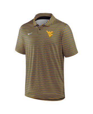 Men's Gold West Virginia Mountaineers 2025 Coaches Premium Tour Stripe Dri-FIT Polo Shirt