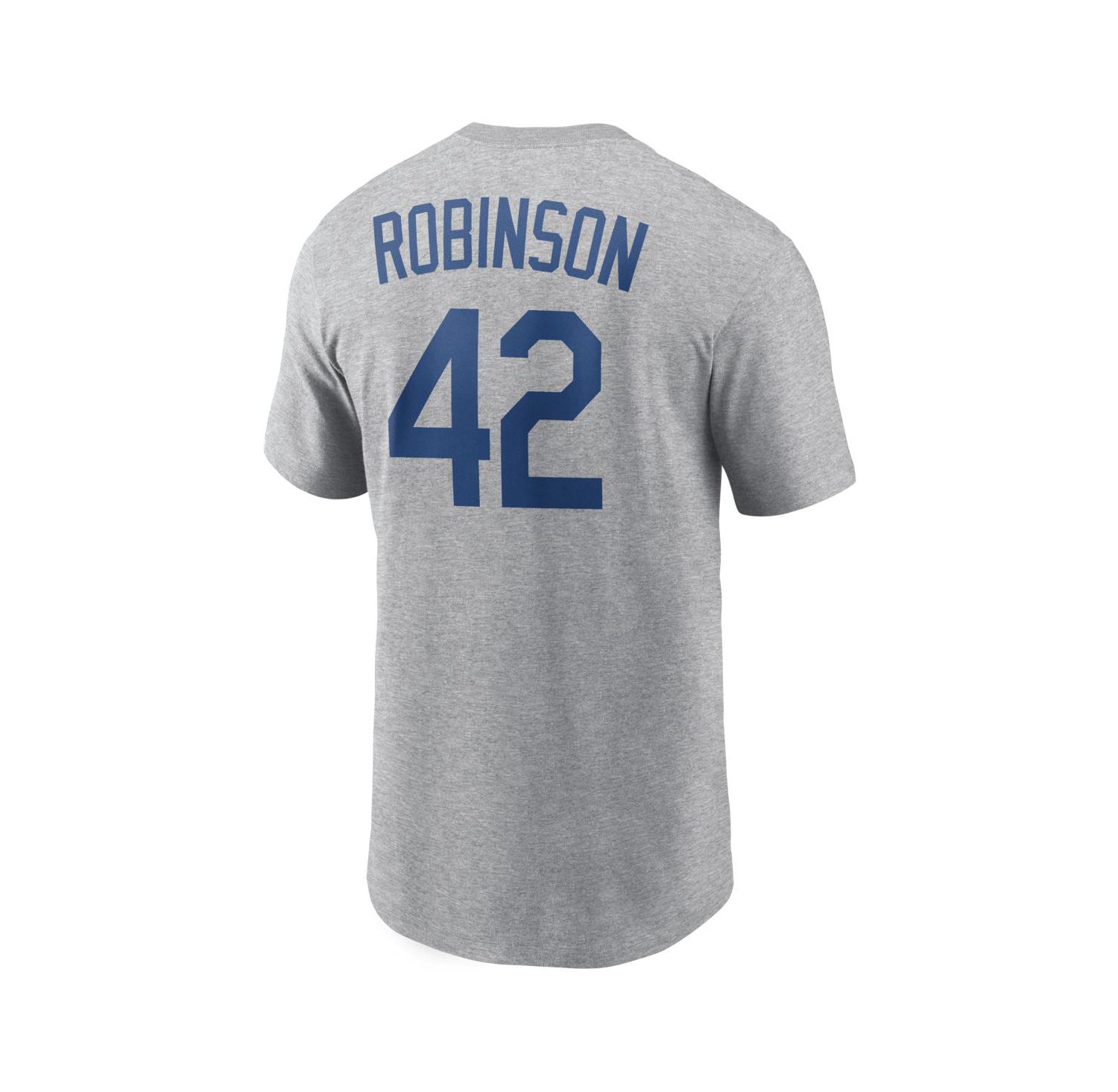 Men's Jackie Robinson Heather Gray Brooklyn Dodgers Cooperstown Collection Name & Number T-Shirt