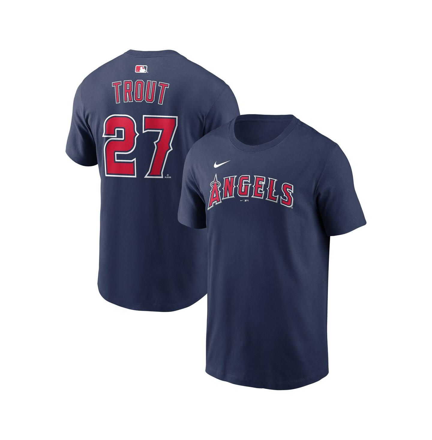 Мужская футболка Nike Mike Trout Navy Los Angeles Angels Name & Number — фото 1