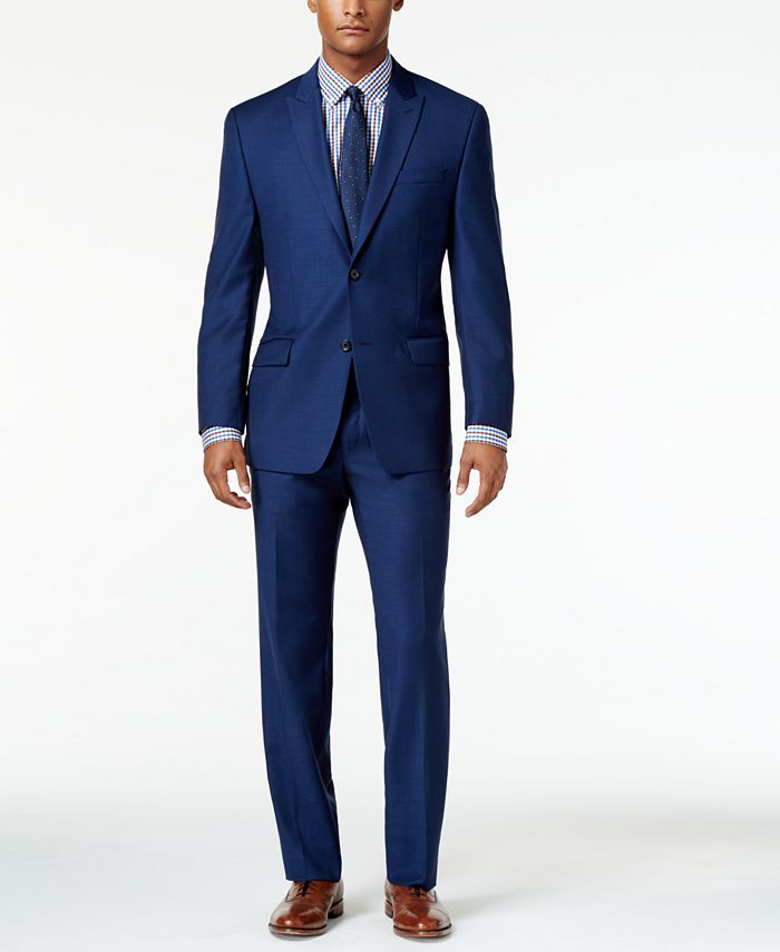 Michael Kors Blue Birdseye Classic-Fit Suit - Macy's