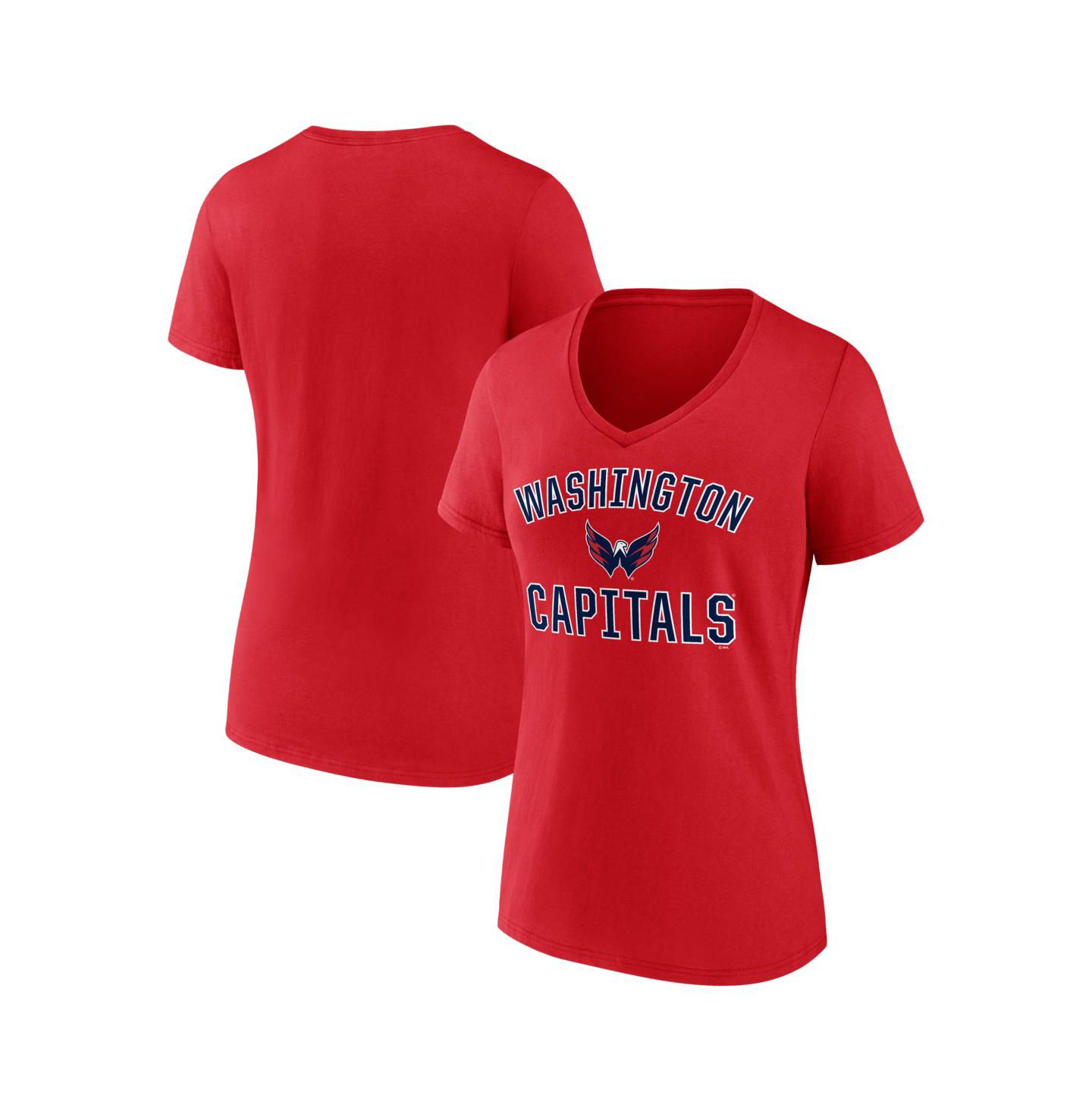 Женская футболка Logo Athletic Red Washington Capitals Arch Victory V-Neck — фото 1