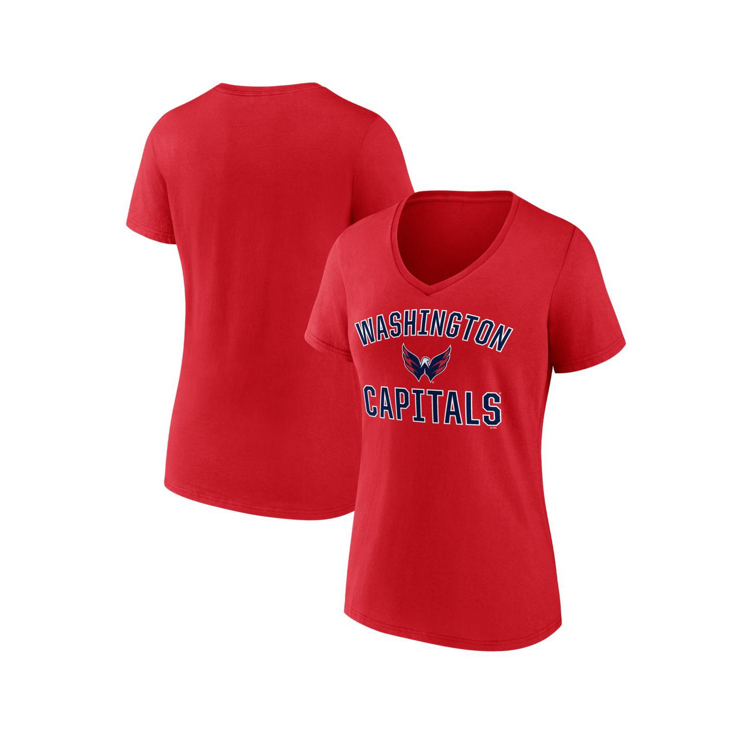 Women's Red Washington Capitals Arch Victory V-Neck T-Shirt