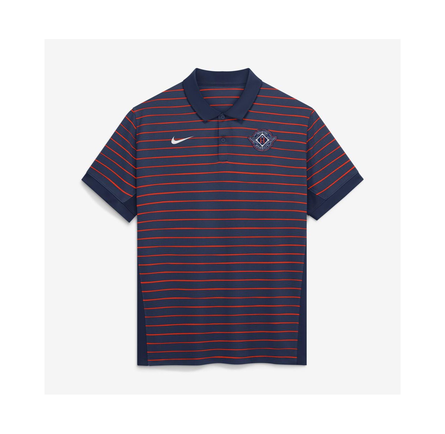 Men's Navy/Orange Houston Astros Authentic Collection City Connect Striped Victory Dri-FIT Polo Shirt