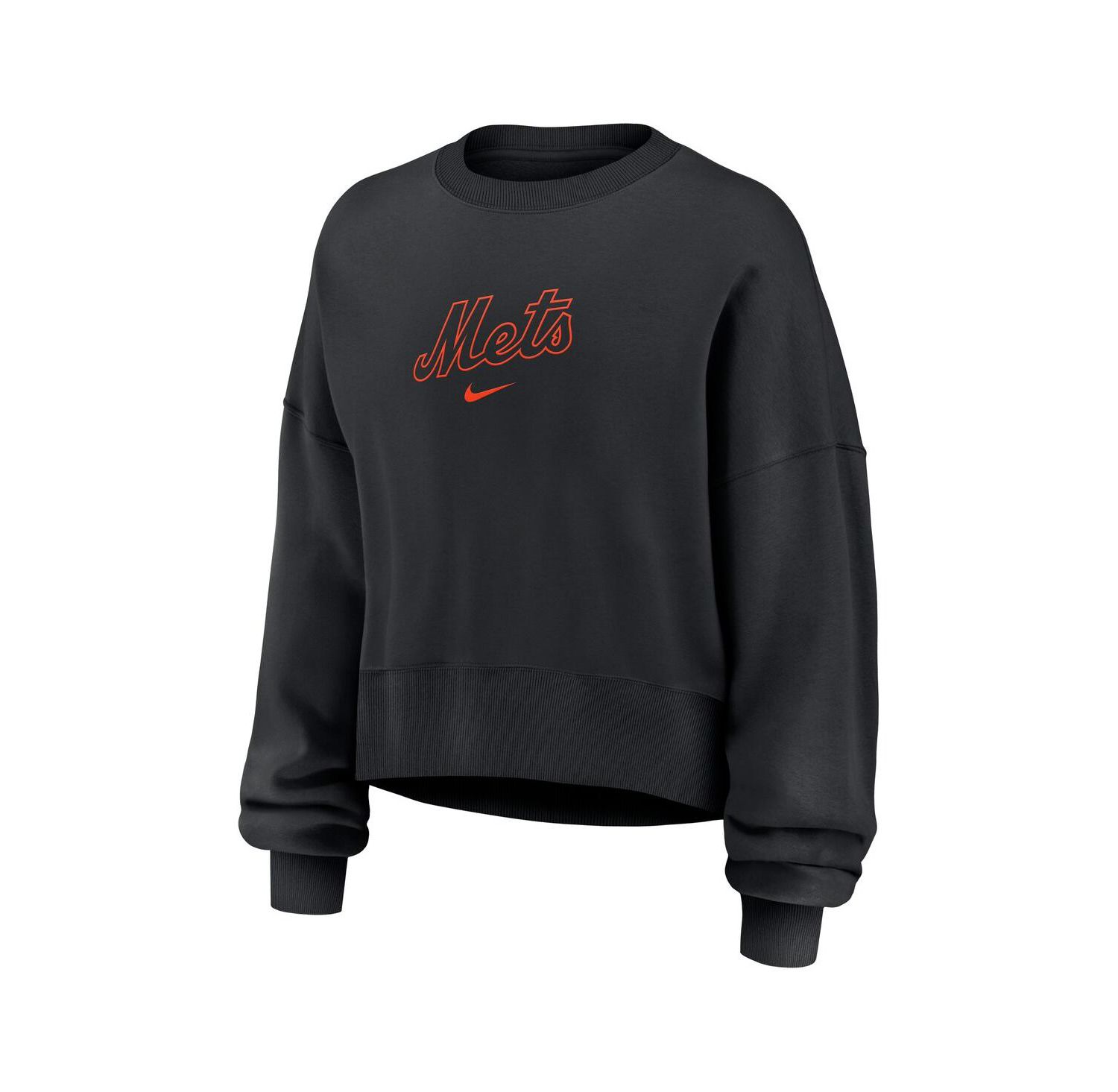 Women's Black New York Mets Oversized Primetime Sweatshirt