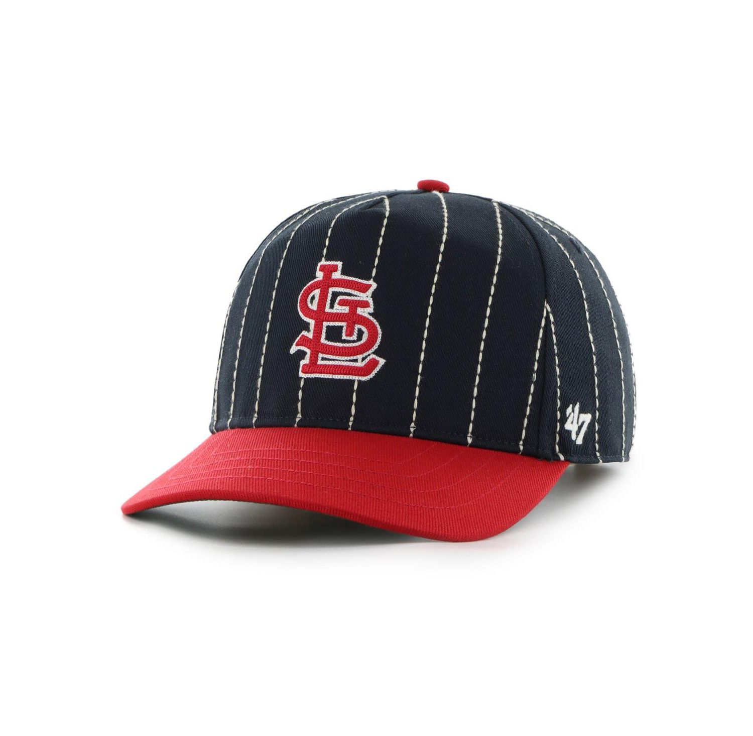 Men's x Rawlings Navy/Red St. Louis Cardinals Pinstripe Hitch Adjustable Hat