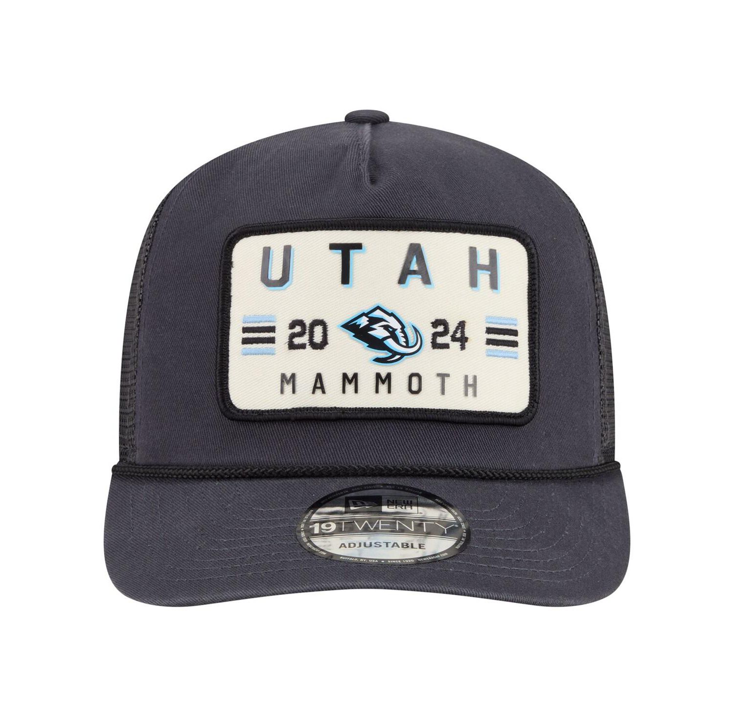 Men's Charcoal Utah Mammoth Washed Patch 19TWENTY Trucker Adjustable Hat