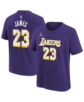 Big Boys and Girls LeBron James Purple Los Angeles Lakers Statement Edition Name & Number T-Shirt