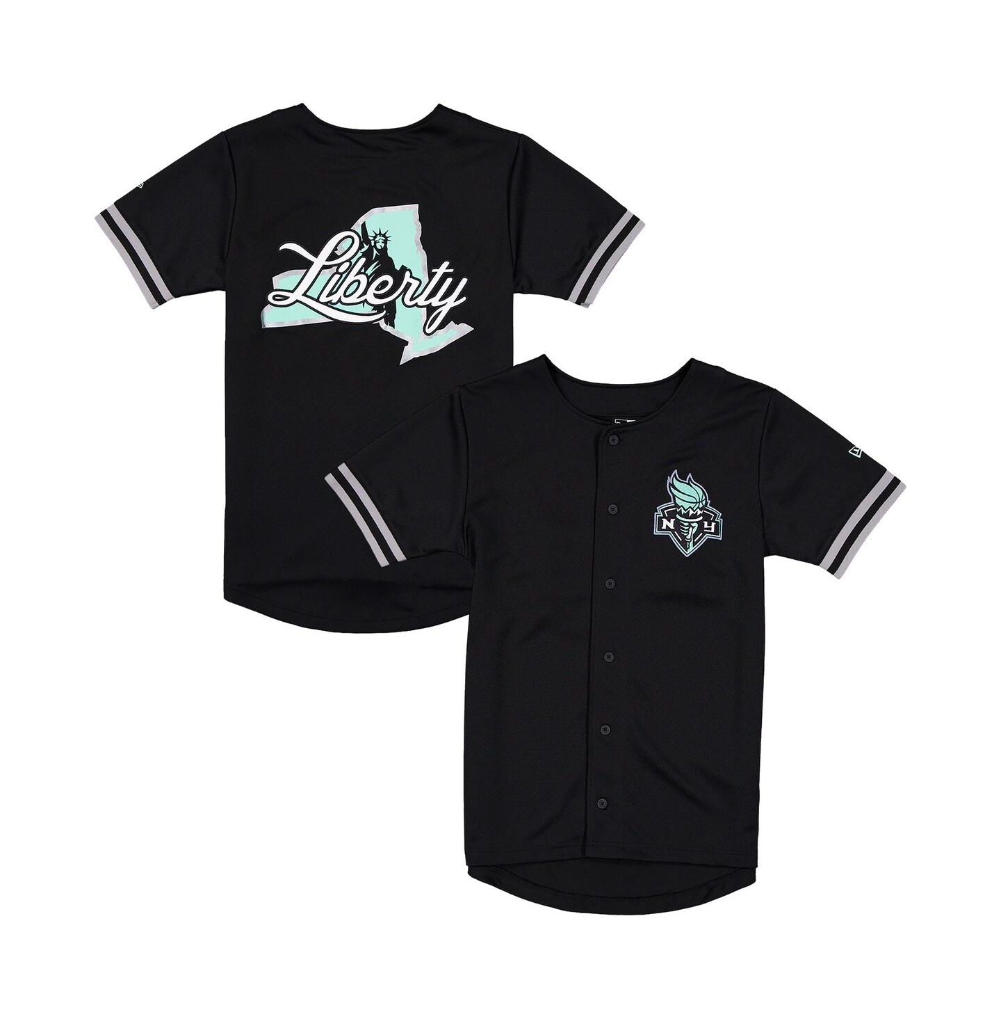 Мужской топ New Era Black New York Liberty 2026 WNBA Draft Hometown Baseball Jersey — фото 1
