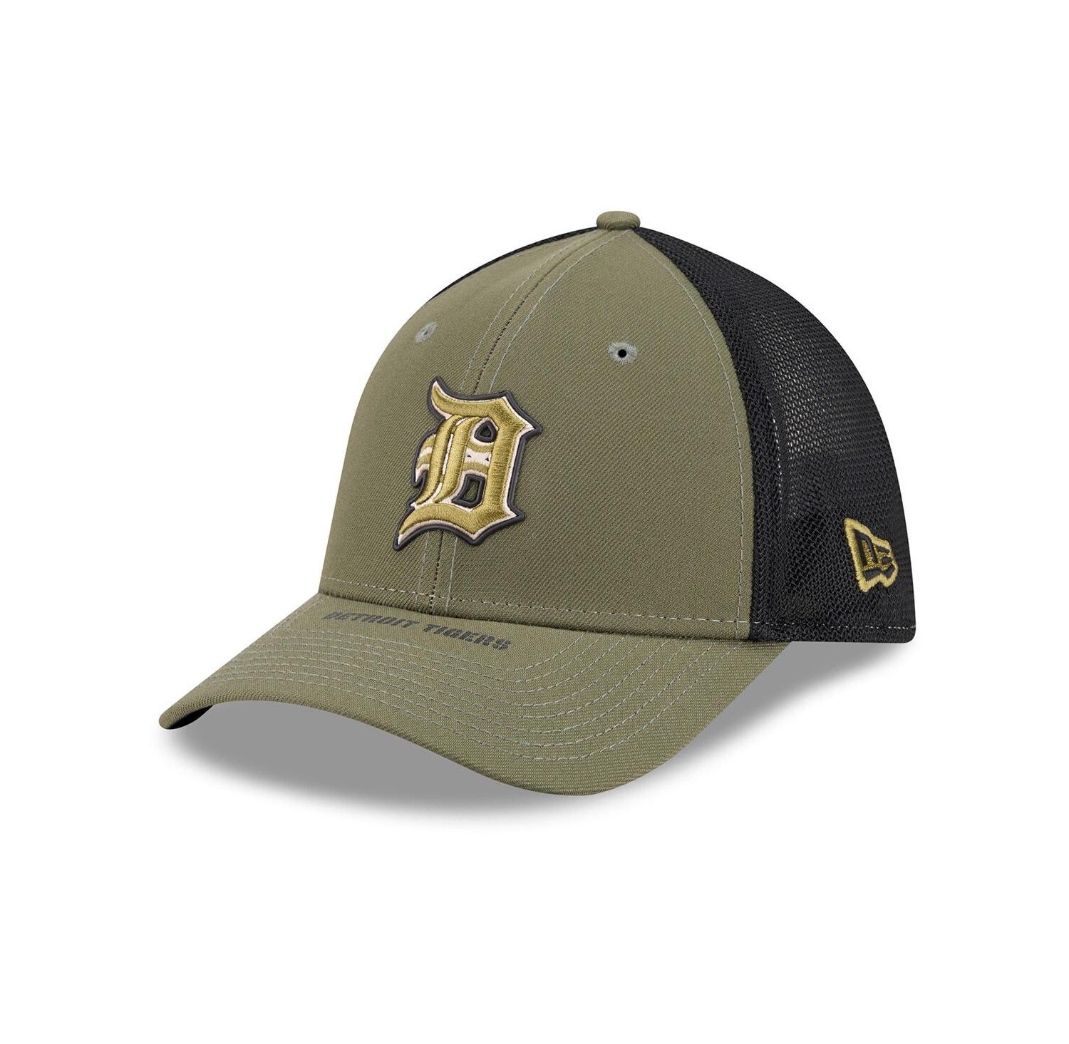 Men's Olive Detroit Tigers 2026 Armed Forces Day 39THIRTY M-Crown Flex Hat