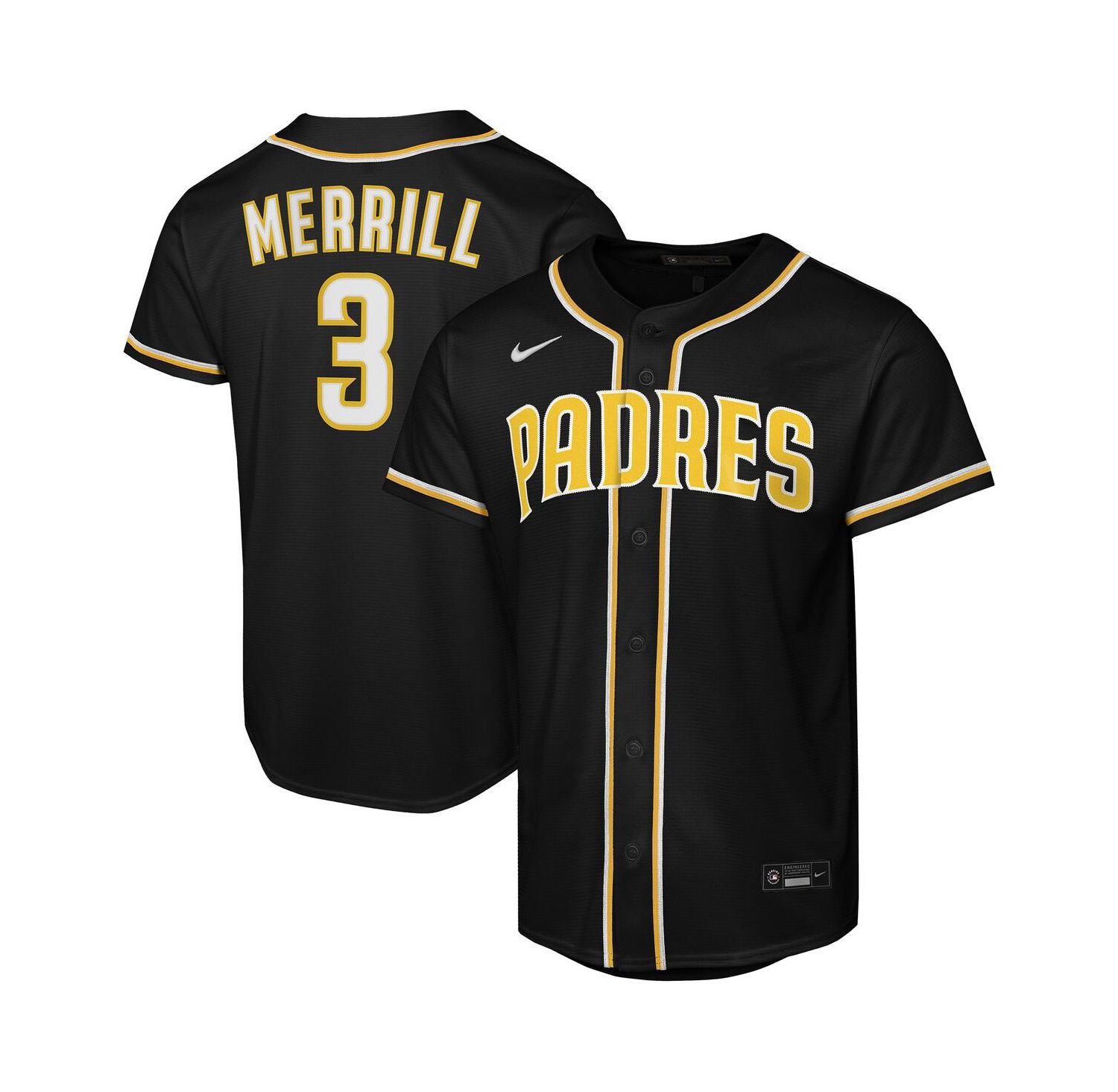 Big Boys and Girls Jackson Merrill Black San Diego Padres Fashion Replica Player Jersey