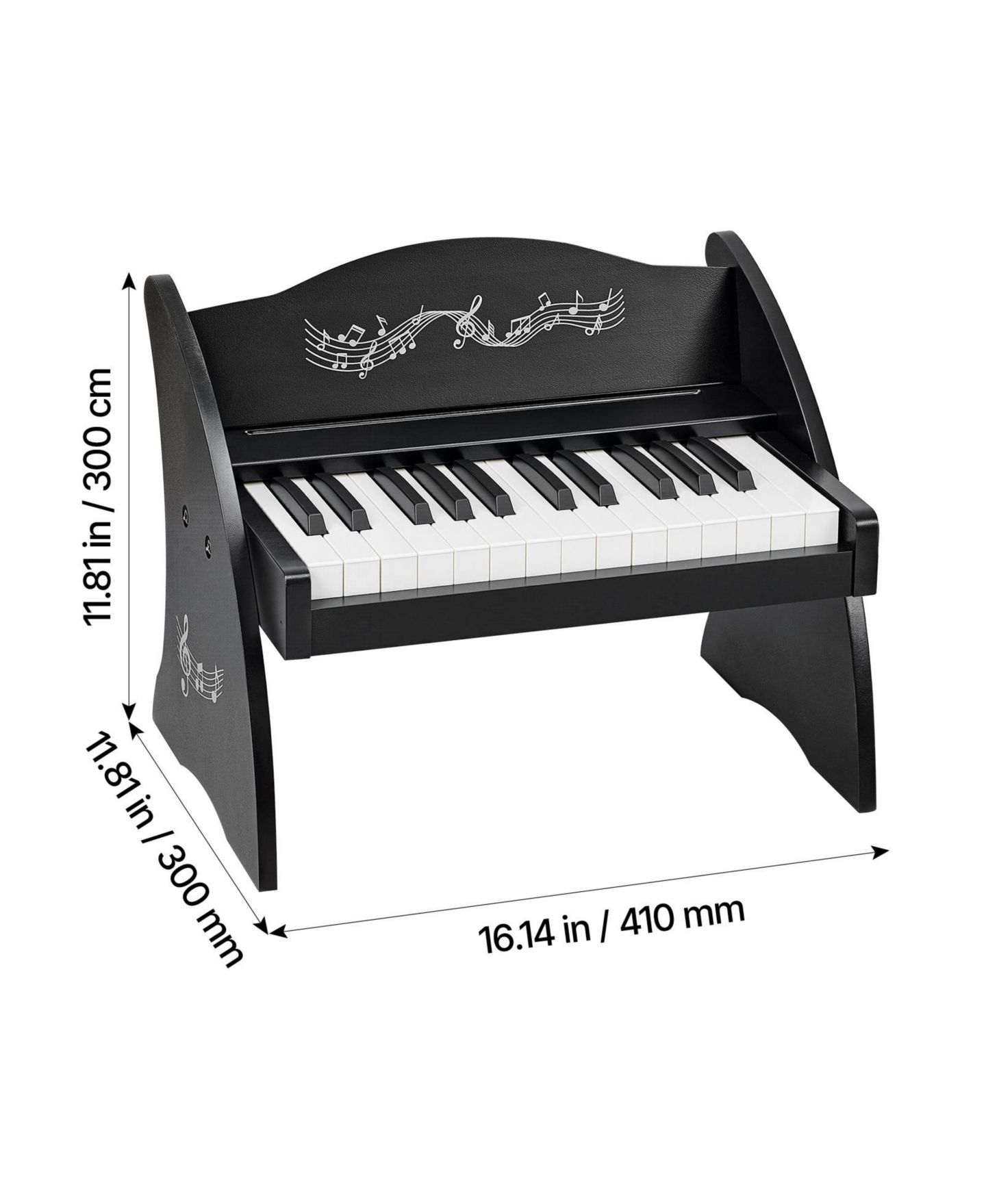 Детская игрушка Mecale 25-Key Wooden Dual-Power Piano Music Learning Toy, Ages 3+, цвет: Чёрный — фото 8
