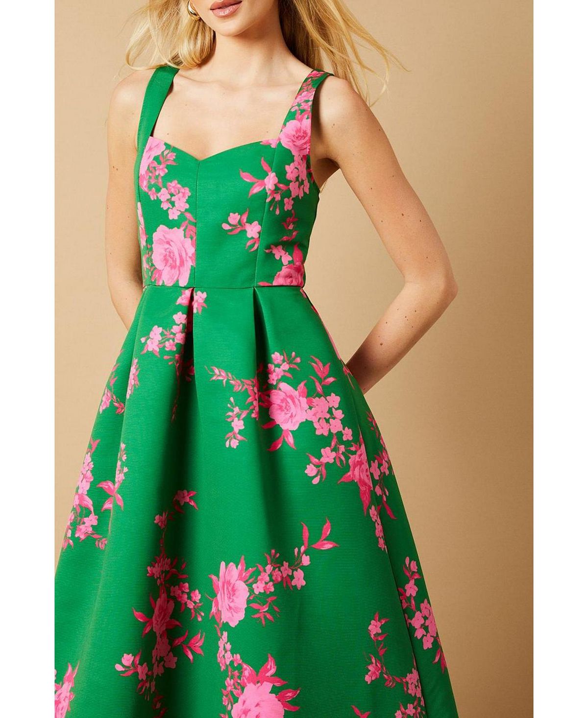 Oasis Women's Occasion Floral Strappy Twill Midi Dress view 8 — MAYCSS fashion products