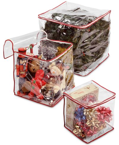 National Tree Company Set of 3 Heavy Duty Clear View Holiday Storage Bags