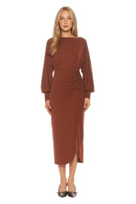 Women's Uri Boatneck Dolman Sleeve Dress with V Back
