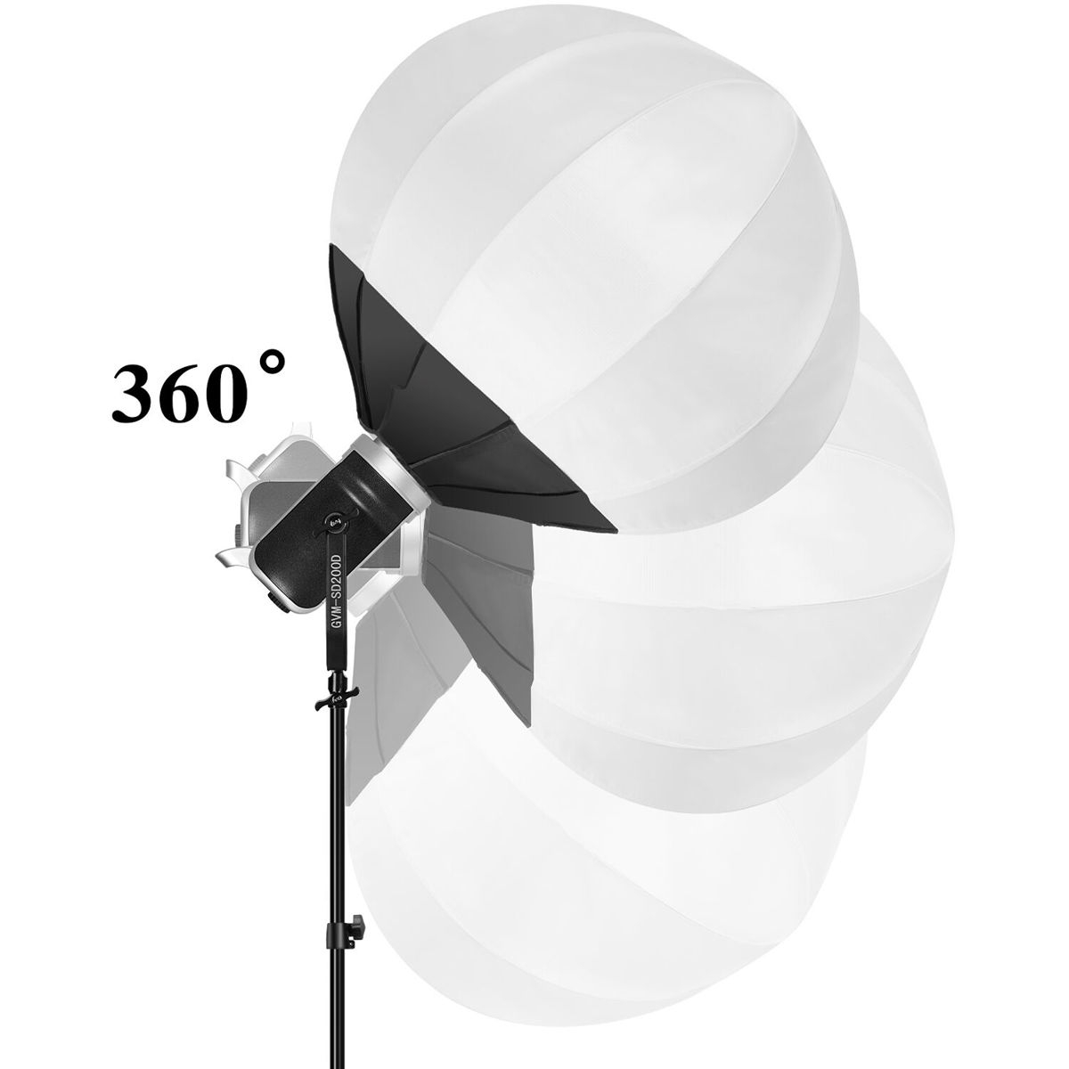 Gvm SD200D Bi-Color Led Video Lights Kit with Lantern Softbox