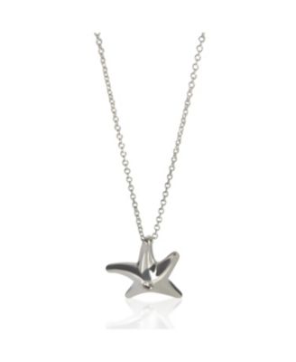 Pre-Owned Tiffany & Co Sterling Silver Diamond Elsa Peretti Starfish Pendant - Sterling silver