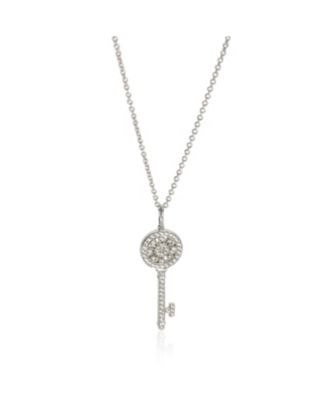 Pre-Owned Tiffany & Co Platinum Diamond Mini Model Petals Key Pendant - Platinum