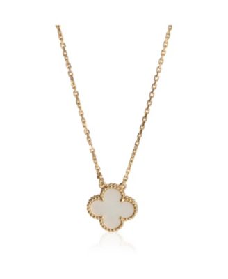 Yellow Gold Mother Of Pearl Vintage Alhambra Pendant