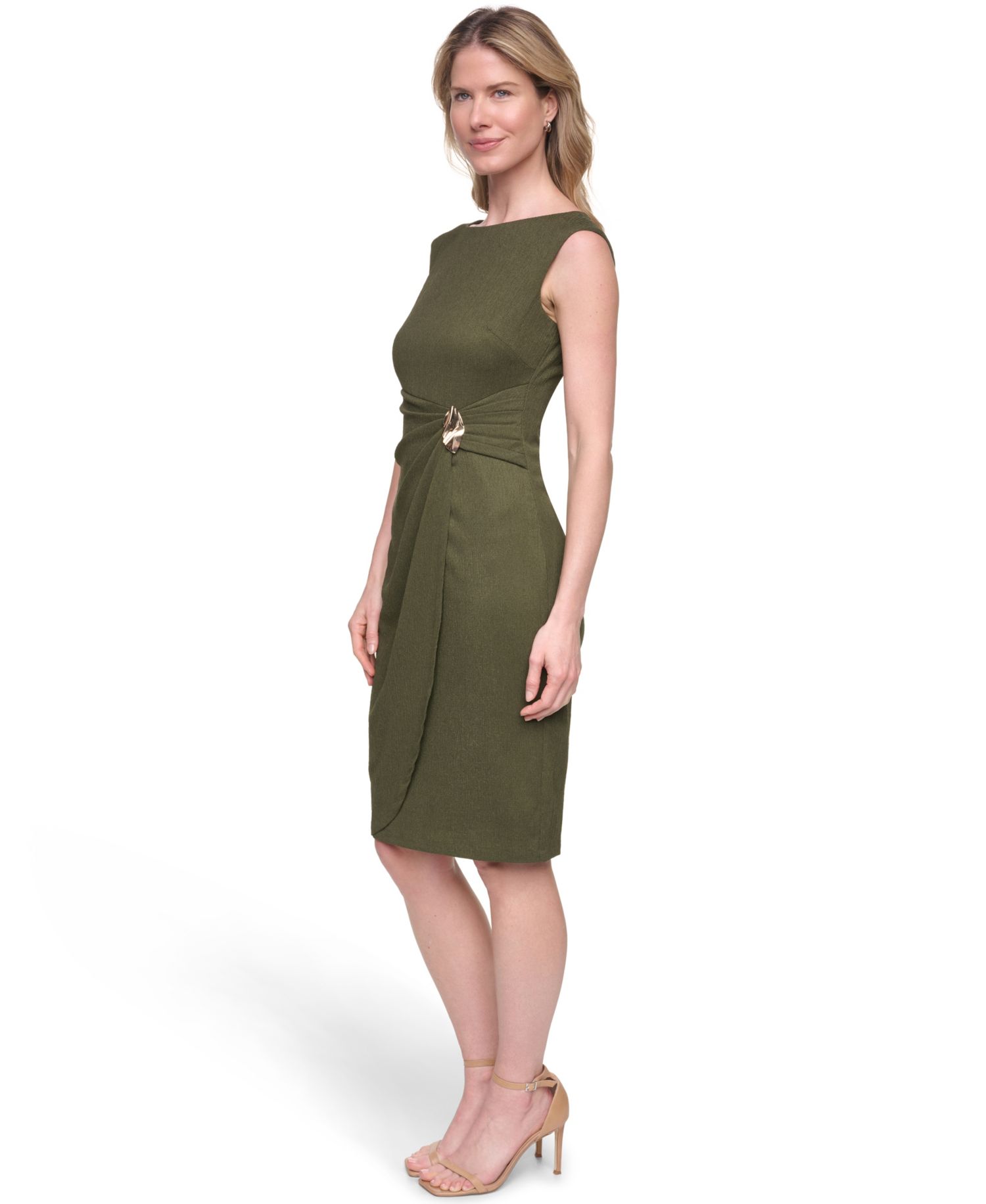 Women's Crinkle Knit Sheath Dress