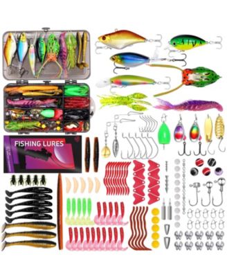 Fishing Lures Kit Tackle Box Bass Walleye Trout Freshwater