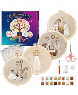 Embroidery Kit Adult Beginner Religion Pattern Hand Stitching DIY Sewing Box