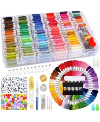 52pieces Embroidery Floss Kit Beads Tools Friendship Bracelet DIY