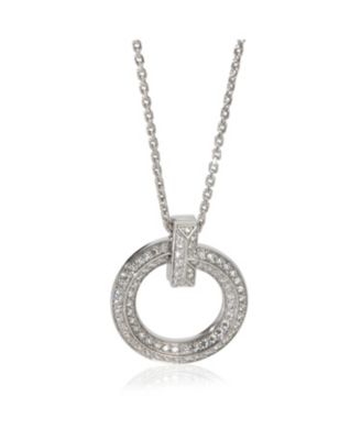White Gold Diamond Tiffany T T1 Circle Pendant