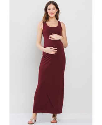 Maternity Scoop Neck Sleeveless Maxi Dress