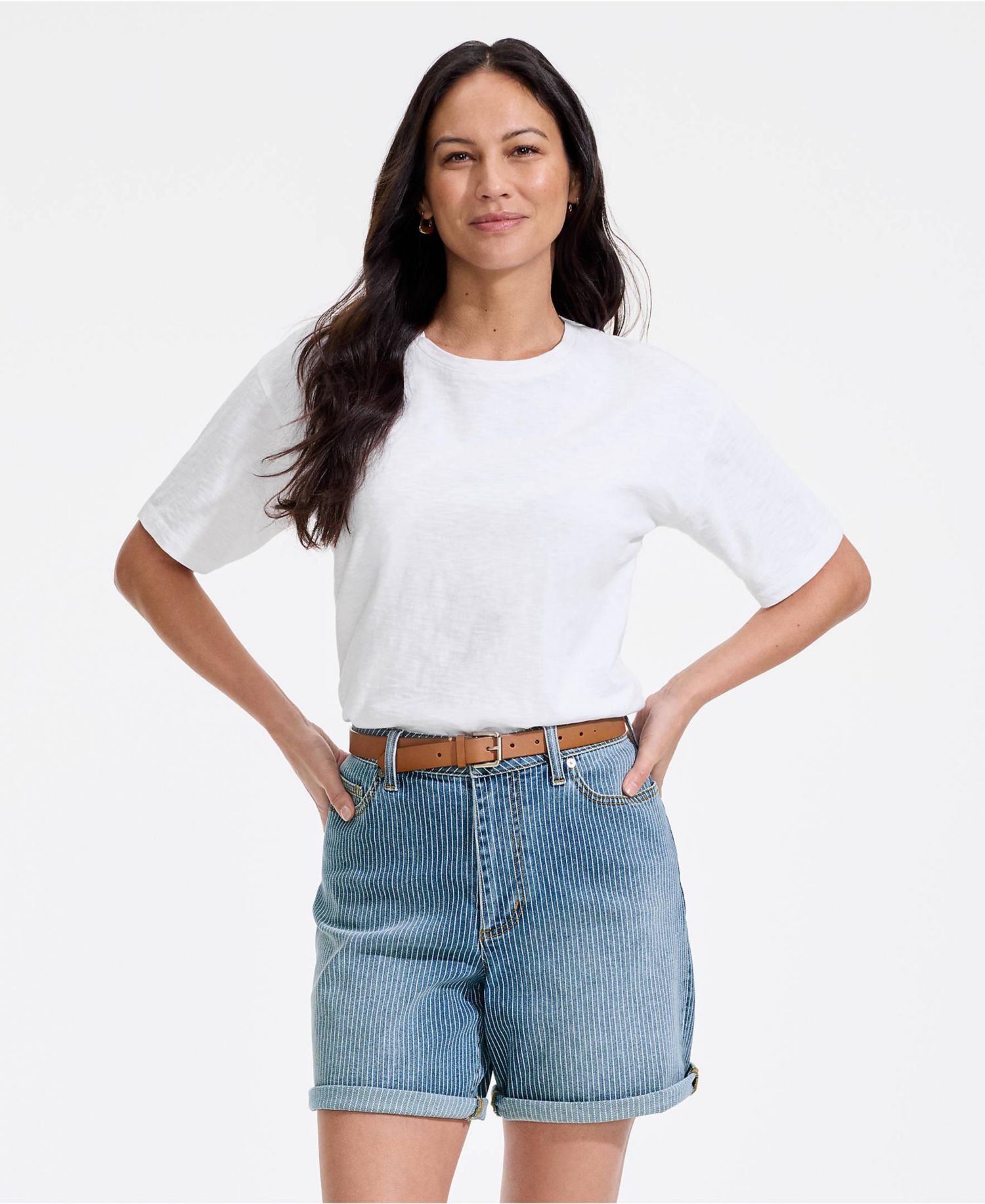 Women's Soft Denim Mid Rise 7" Jean Shorts