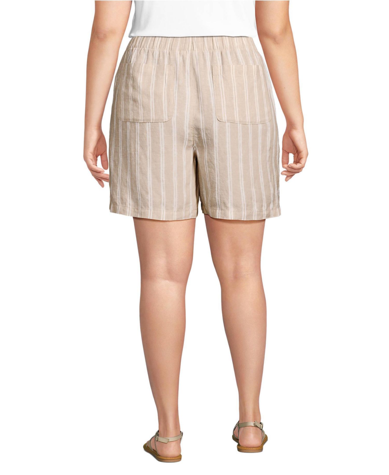 Women's Linen High Rise Pull On 7" Shorts