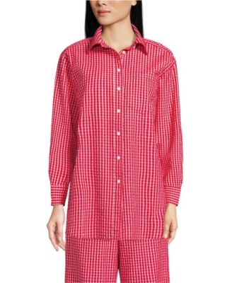 Women's Oversized Seersucker Shirt