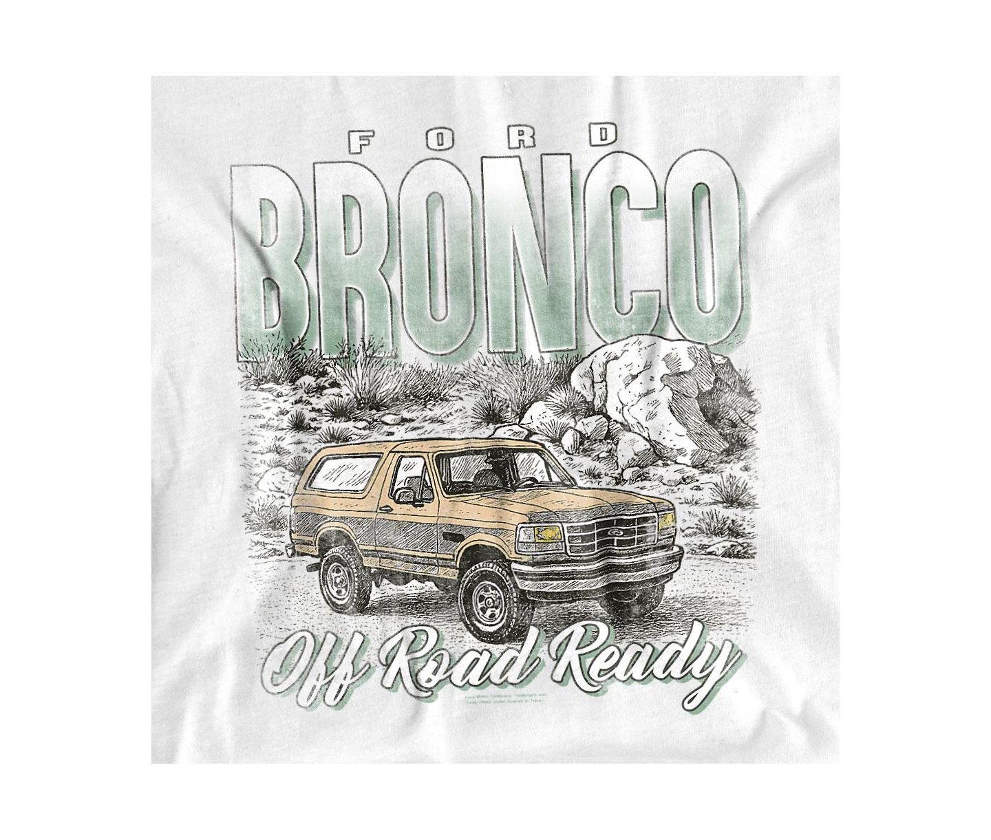 Мужская футболка Mustang Ford Bronco Off Road Desert, цвет: Белый — фото 2