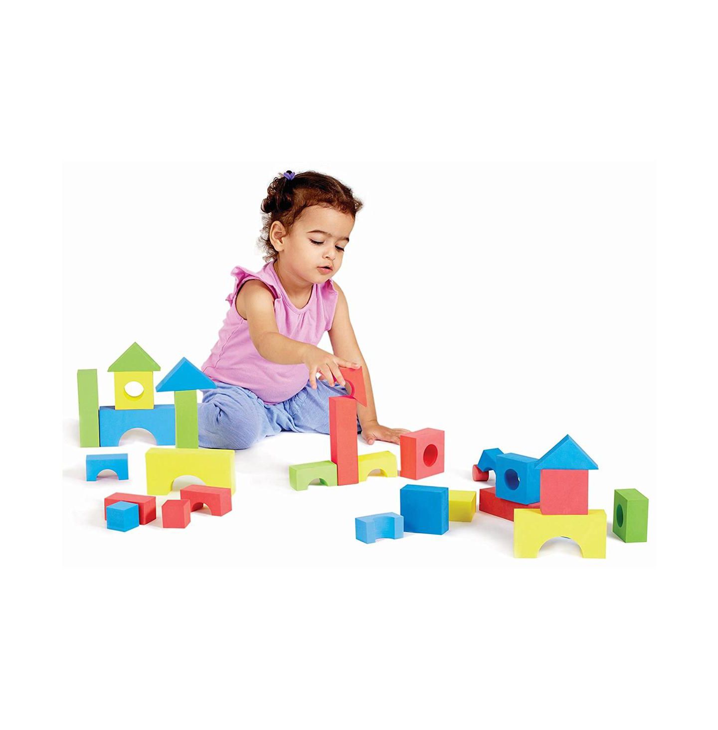 Детский конструктор Edushape Edu-Color Soft Foam Stacking Blocks, 30-Piece Building Set, Ages 3+ — фото 3