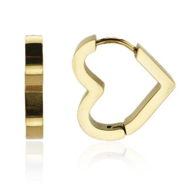 Rebl Jewelry Heart Huggie Earrings - Gold