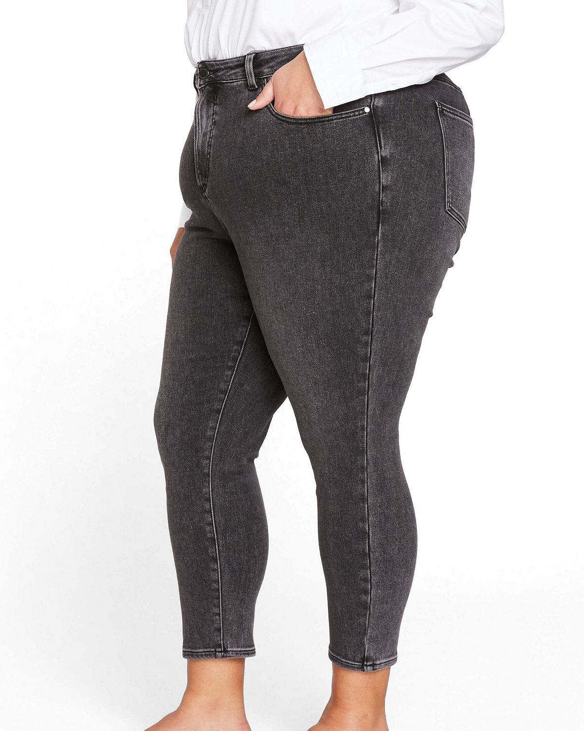 Universal Standard Women's Plus Size Joni High Rise Curve Slim Leg Jeans view 3 — MAYCSS fashion products