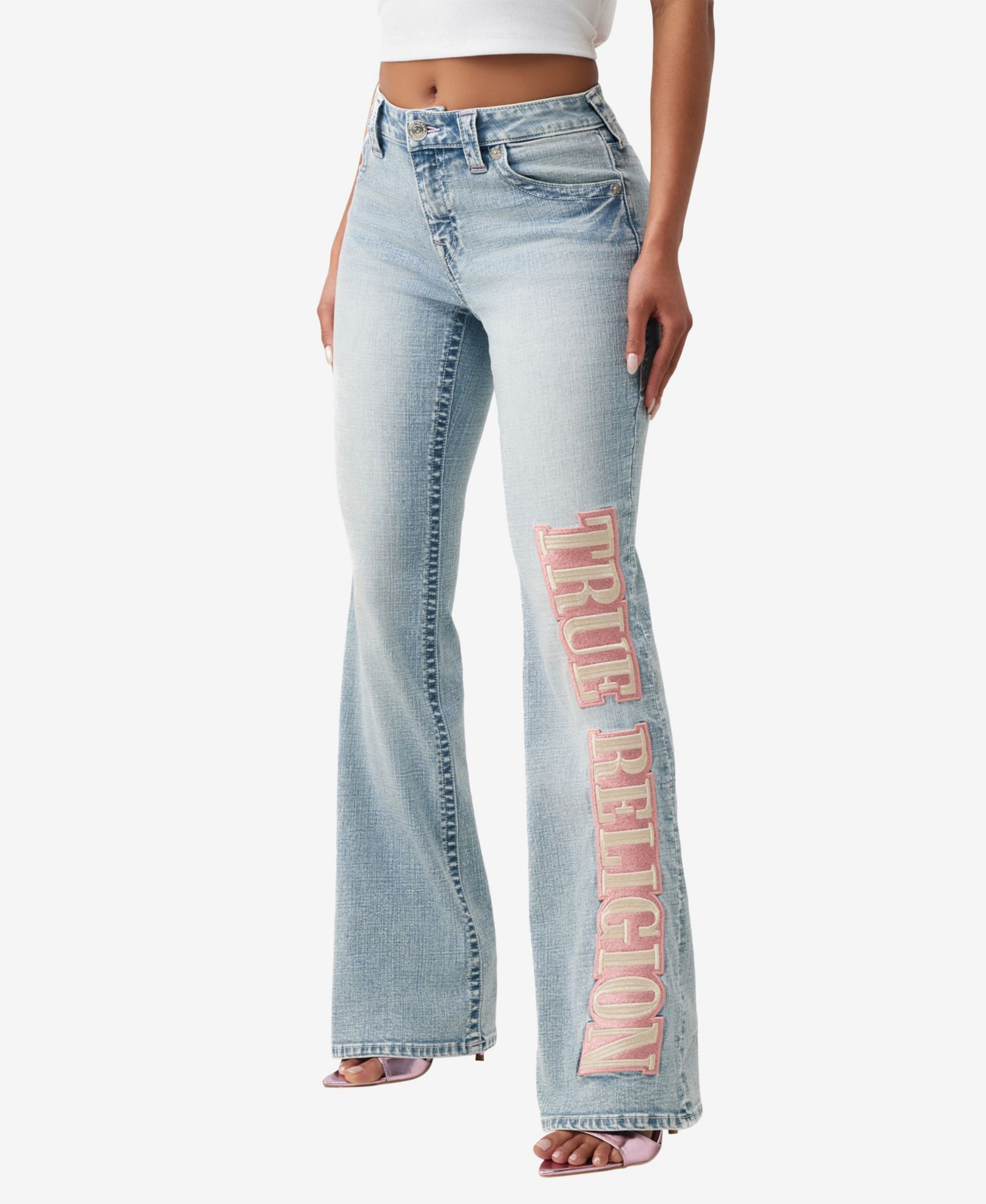 Женские джинсы Becca Bootcut со средней посадкой и логотипом Arch Bootcut