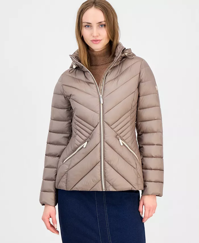 Women's Hooded Packable Puffer Coat - thumbnail 4