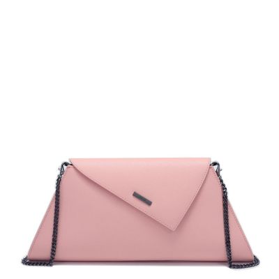 Women's Saffiano Leather Envelope Clutch Purse Crossbody Evening Bag with Chain Strap Elegant Handbag