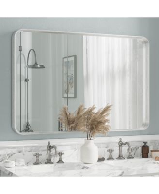 48" x 32" High-Strength Tempered Glass and Aluminum Alloy Framed Wall Decor Bathroom Vanity Mirror