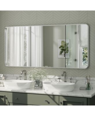60" x 28" High-Strength Tempered Glass and Aluminum Alloy Framed Wall Decor Bathroom Vanity Mirror