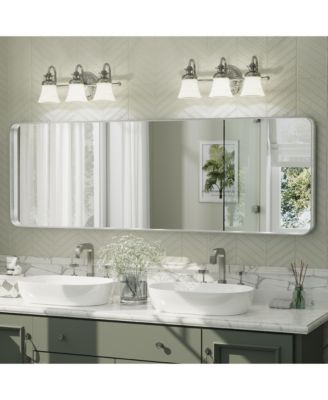 65" x 22" High-Strength Tempered Glass and Aluminum Alloy Framed Wall Decor Bathroom Vanity Mirror