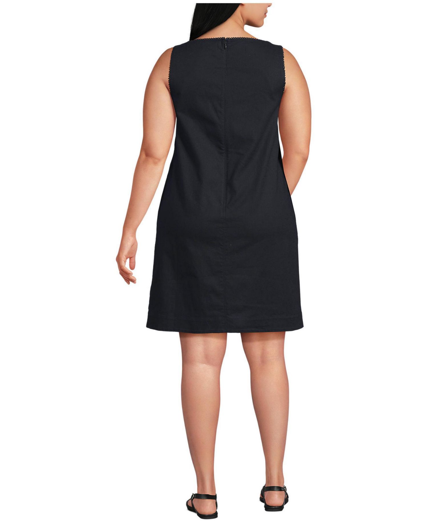 Plus Size Linen Shift Above the Knee Dress