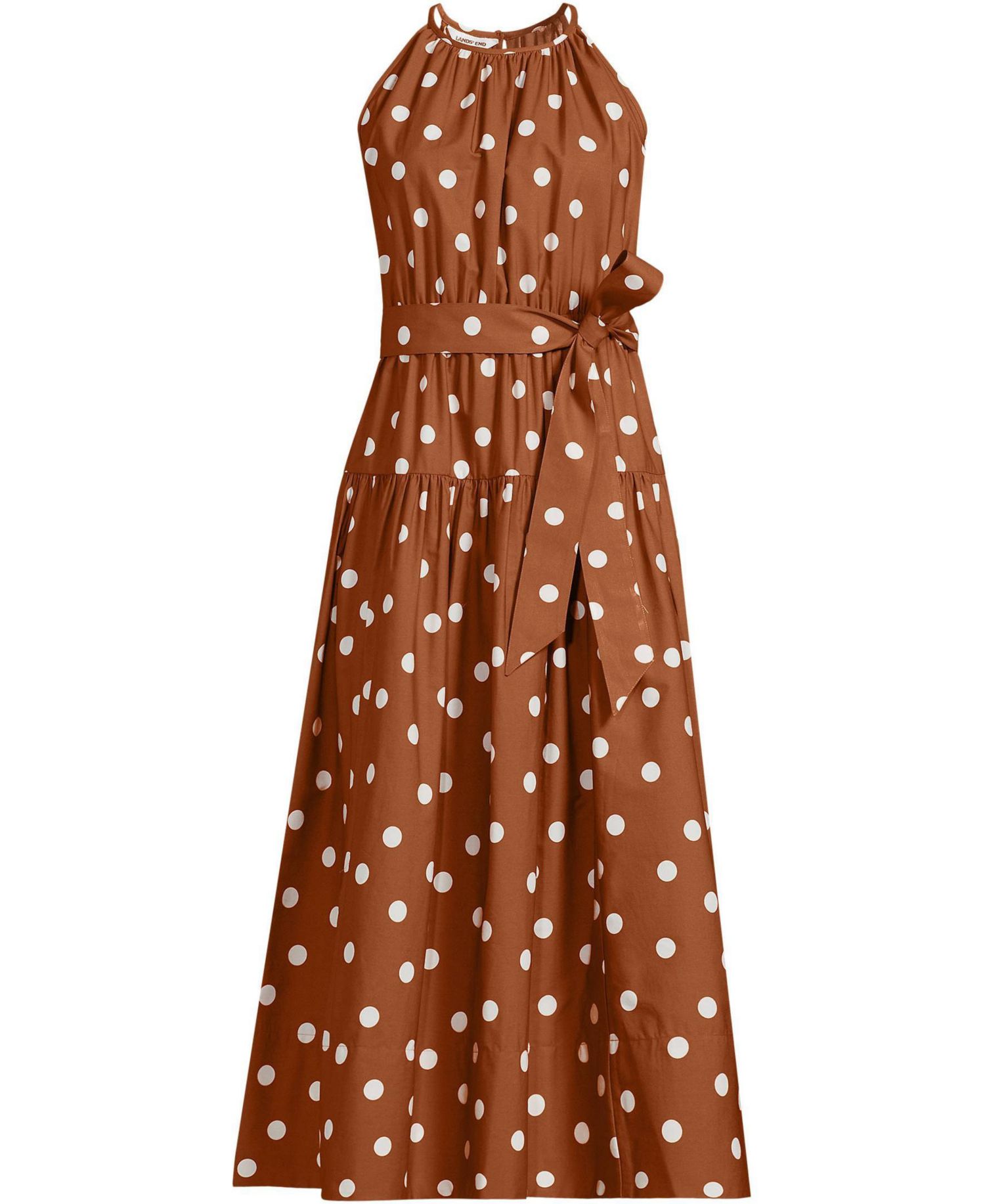 Women's Poplin Halter Midi Dress