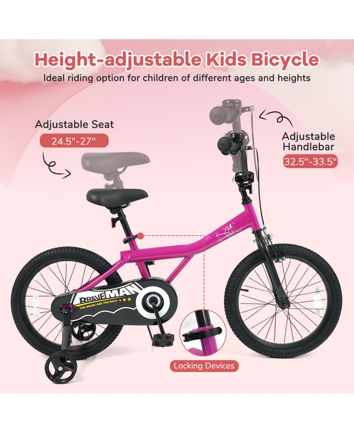 Slickblue Toddler Easy-Learn Bike with Detachable Training Wheels