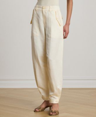 Women's Shantung Barrel Cargo Pants