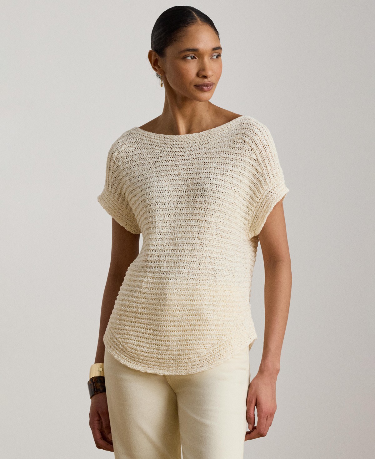 Женские Lauren Ralph Lauren Women's Boat Neck Dropped Shoulder Sweater — фото 1