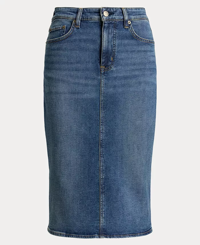 Women's Denim Pencil Skirt - thumbnail 6