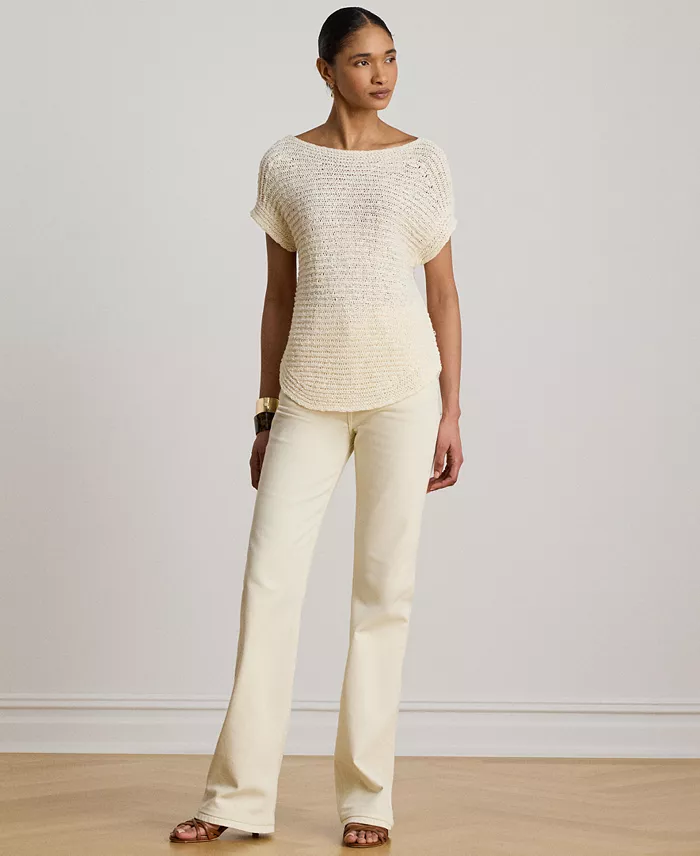 Women's Boat Neck Dropped Shoulder Sweater - thumbnail 2